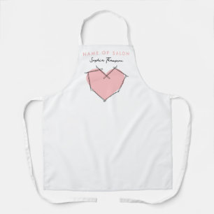 Bobby Pins Logo Hair Stylist Pink Business Apron