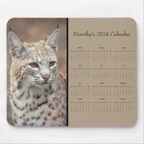 Bobcat customizable 2024 calendar mouse pad
