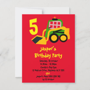 Bobcat Excavator Invitation