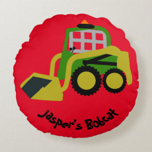 Bobcat excavator round pillow