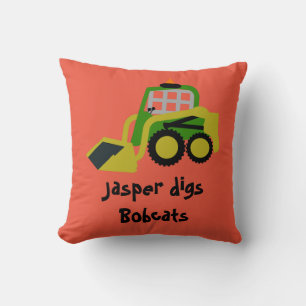 Bobcat Excavator Throw Pillow