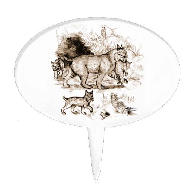 Bobcat Family Cake Topper (Front)