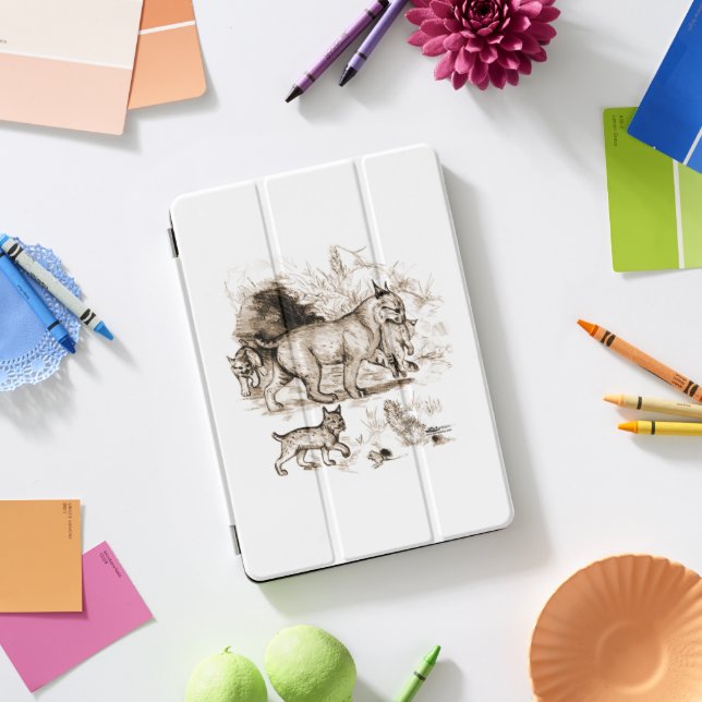 Bobcat Family iPad Pro Cover (Desk)