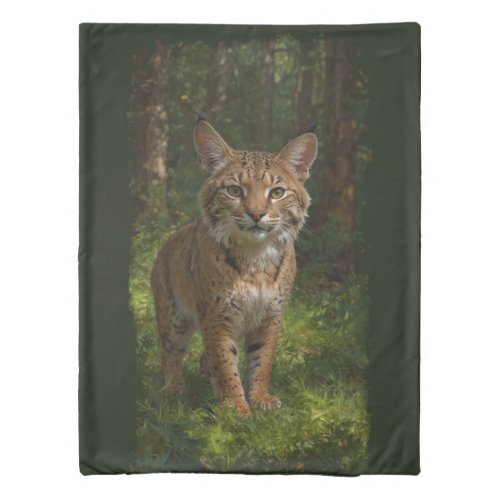 Bobcat Forest Wildlife Duvet Cover