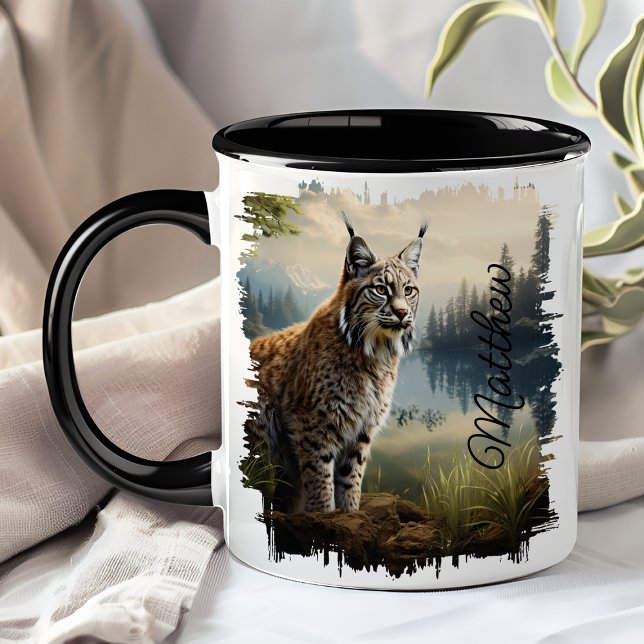 Bobcat in Forest Clearing  Mug (Creator Uploaded)