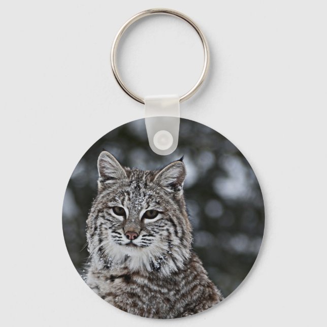 Bobcat in the Snow Keychain (Front)