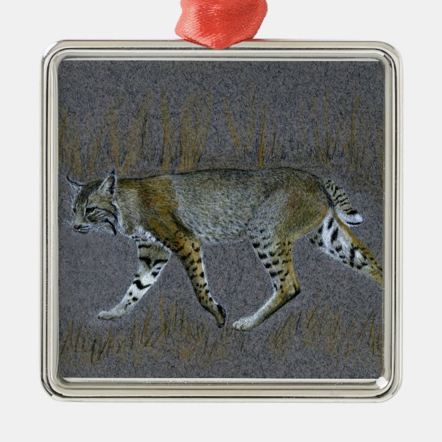 Bobcat Metal Ornament (Front)