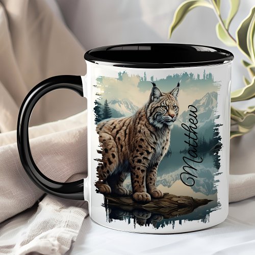 Bobcat On Rock Mountain Wilderness Mug