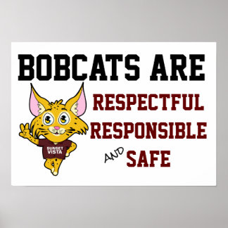 Bobcat School Rules Responsible Respectful Safe Poster