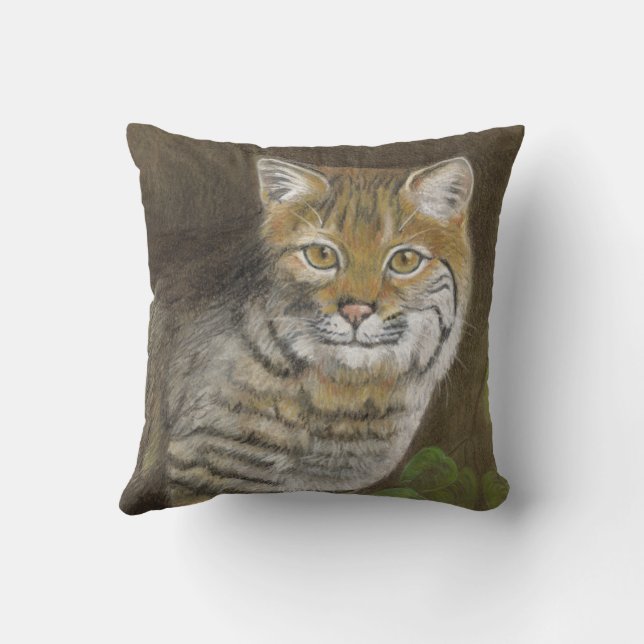 Bobcat Throw Pillow (Back)