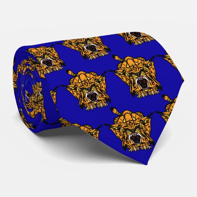 Bobcat Wildcat Team Mascot Football Baseball Tie (Rolled)