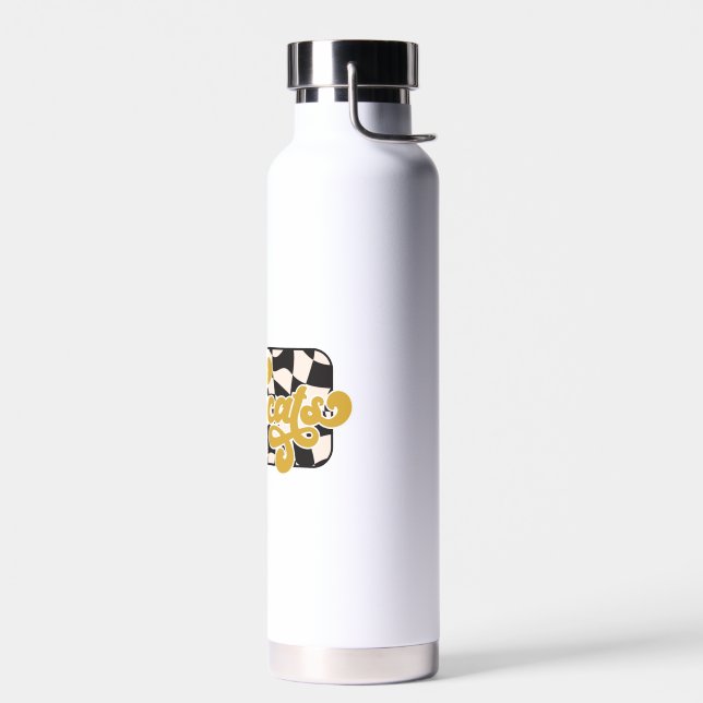 Bobcats Checkerboard Water Bottle: Gold Bottle (Left)