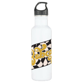 Bobcats Checkerboard Water Bottle: Gold v2 Stainless Steel Water Bottle