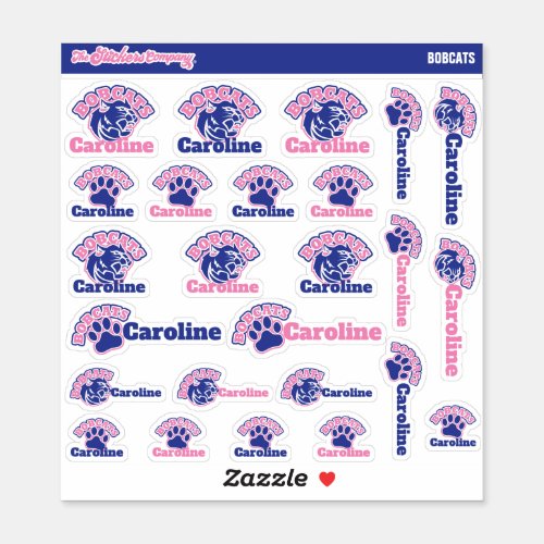 Bobcats Personalized Name Labels  School Stickers