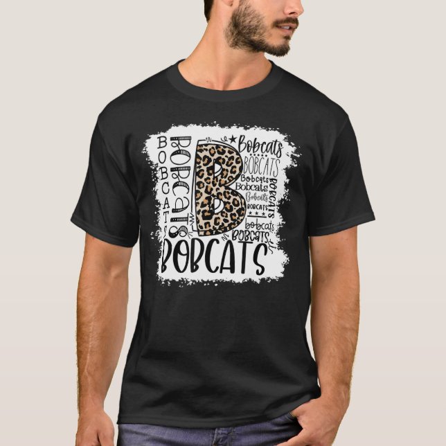Bobcats School Sports Fan Team Spirit Mascot  Blea T-Shirt (Front)