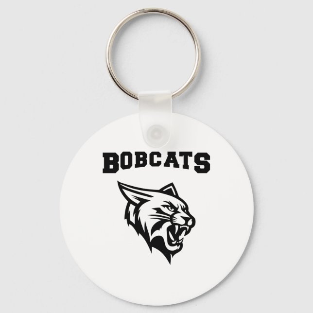 Bobcats Sports With Mascot Sticker  Keychain (Front)