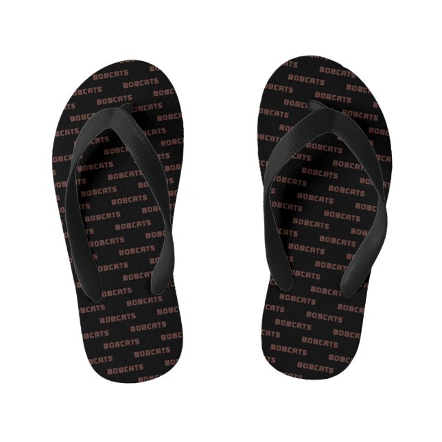 Bobcats Wordmark Kid's Flip Flops (Footbed)