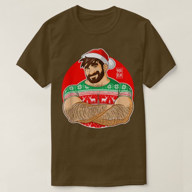 Bobo Bear - Adam Likes Crossing Arms at Christmas  T-Shirt (Design Front)