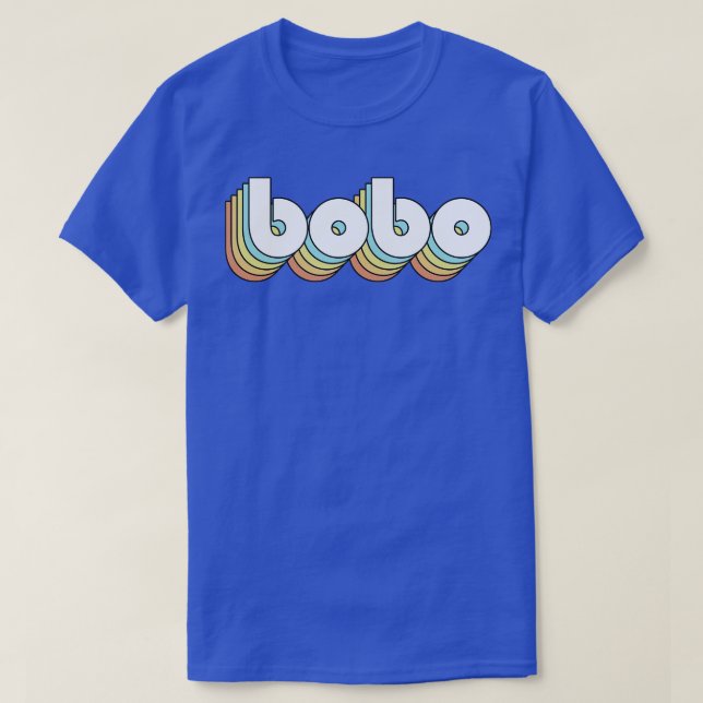 Bobo Retro Rainbow Typography Faded Style T-Shirt (Design Front)