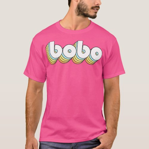 Bobo Retro Rainbow Typography Faded Style T_Shirt