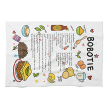 Bobotie Illustrated Recipe Tea Towel South Africa