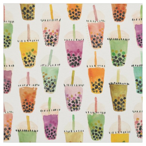 BOBRA'S Colorful Boba Tea Fabric