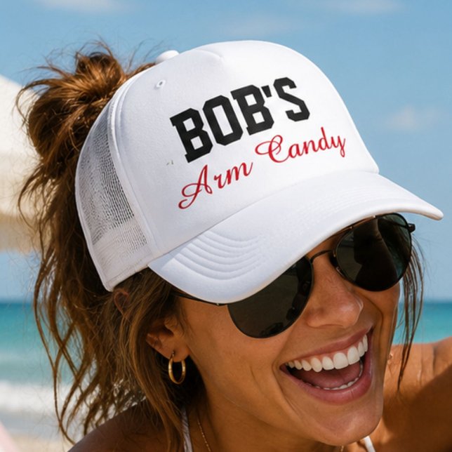 Bobs Arm Candy Funny Girlfriend Wife Name Gift Trucker Hat (Creator Uploaded)