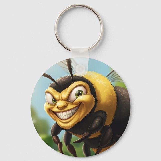 Bob's Bees Keychain Evil Smile Bee (Front)