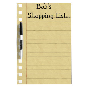 Bob's Shopping List Dry Erase Board