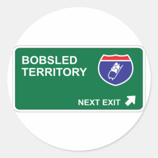 Bobsled Next Exit Classic Round Sticker