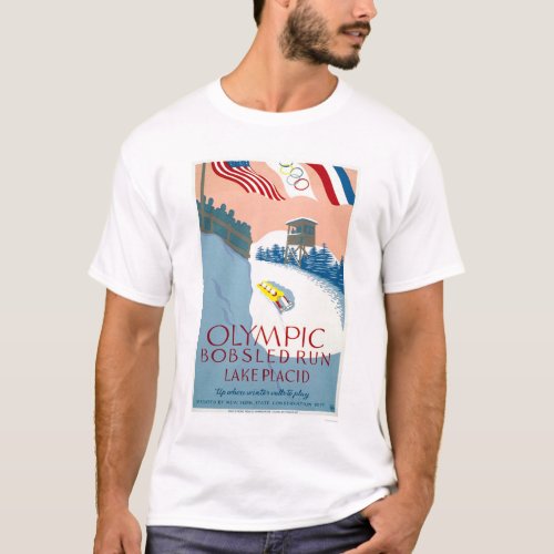 Bobsled Olympic Lake Placid 1938 WPA T_Shirt