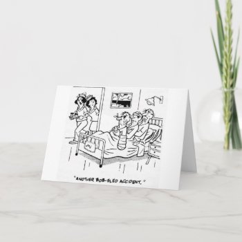 Bobsled Sleigh Accident Card by Unique_Christmas at Zazzle