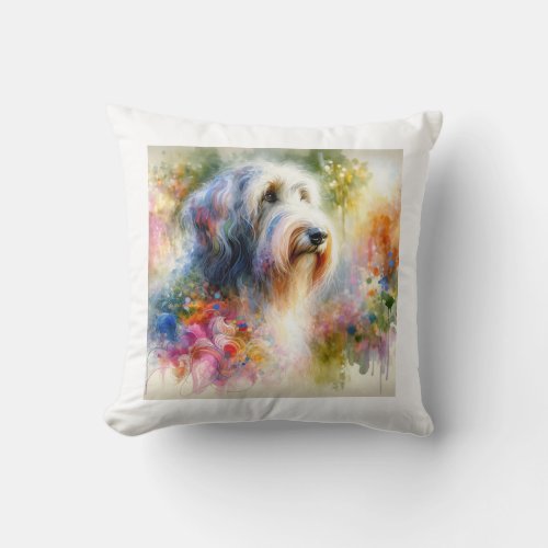 Bobtail Brilliance AREF916 _ Watercolor Throw Pillow