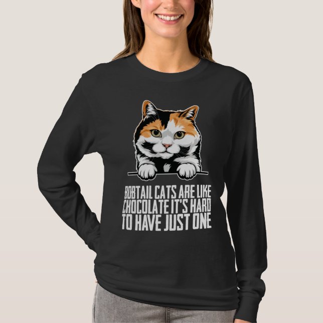 Bobtail cat Bobtail mom Bobtail dad T-Shirt (Front)