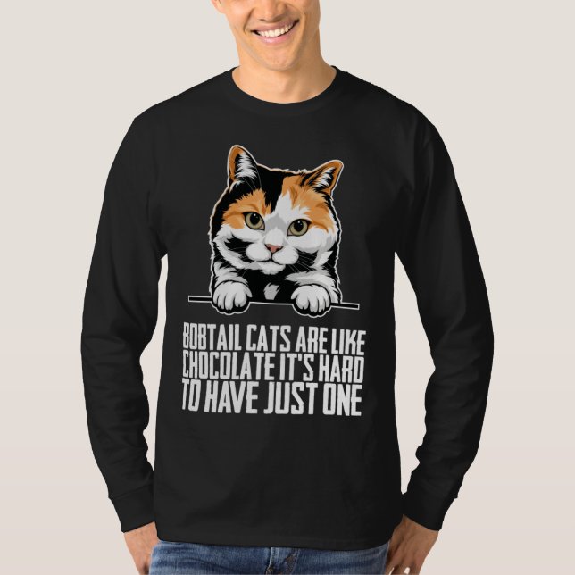 Bobtail cat Bobtail mom Bobtail dad T-Shirt (Front)