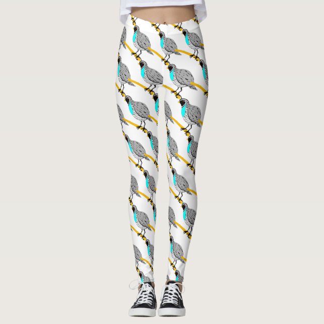 Bobwhite Blue-throated Quail Thunder_Cove Leggings (Front)