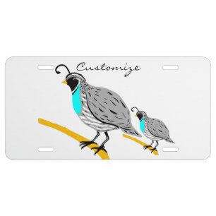 Bobwhite Blue-throated Quail Thunder_Cove License Plate
