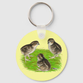 Bobwhite Quail Chicks Keychain