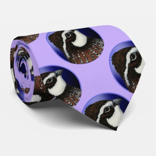 Bobwhite Quail Head Circle Neck Tie