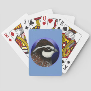 Bobwhite Quail Head Circle Poker Cards