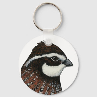 Bobwhite Quail Head Keychain