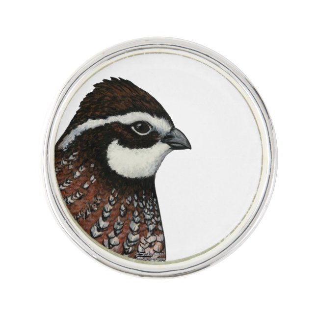 Bobwhite Quail Head Lapel Pin (Front)