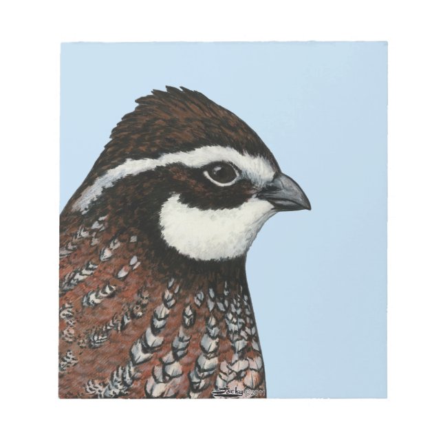 Bobwhite Quail Head Notepad (Front)