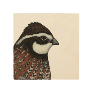 Bobwhite Quail Head Wood Wall Art