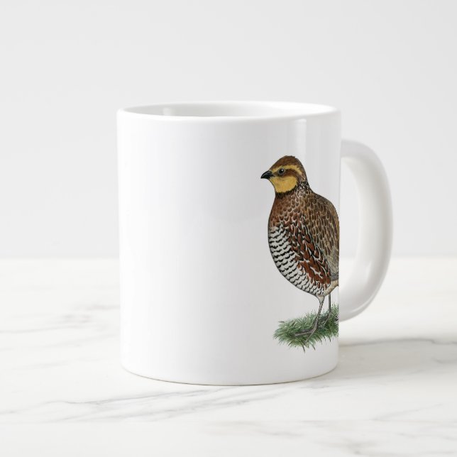 Bobwhite Quail Hen Giant Coffee Mug (Front Right)