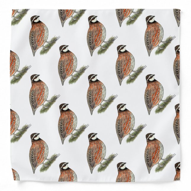 Bobwhite Quail Rooster Bandana (Front)