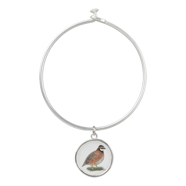 Bobwhite Quail Rooster Bangle Bracelet (Front)