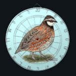 Bobwhite Quail Rooster Dartboard<br><div class="desc">The little Bobwhite quail is a beloved game bird over much of its range.  The coloring is quite variable,  a typical rooster is shown here.</div>