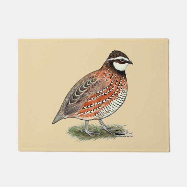 Bobwhite Quail Rooster Doormat (Front)