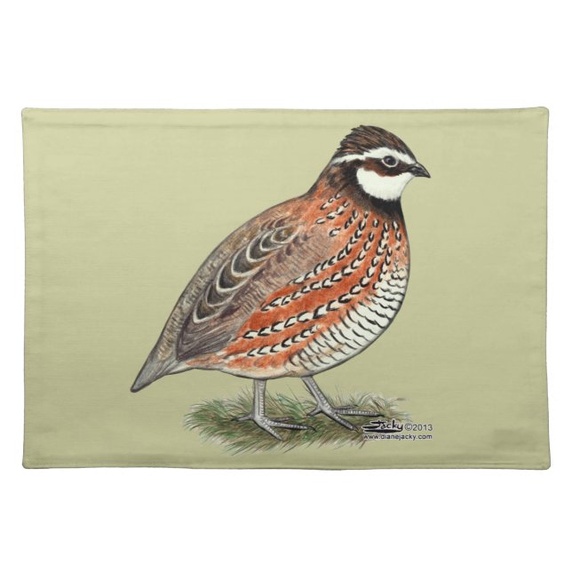 Bobwhite Quail Rooster Placemat (Front)